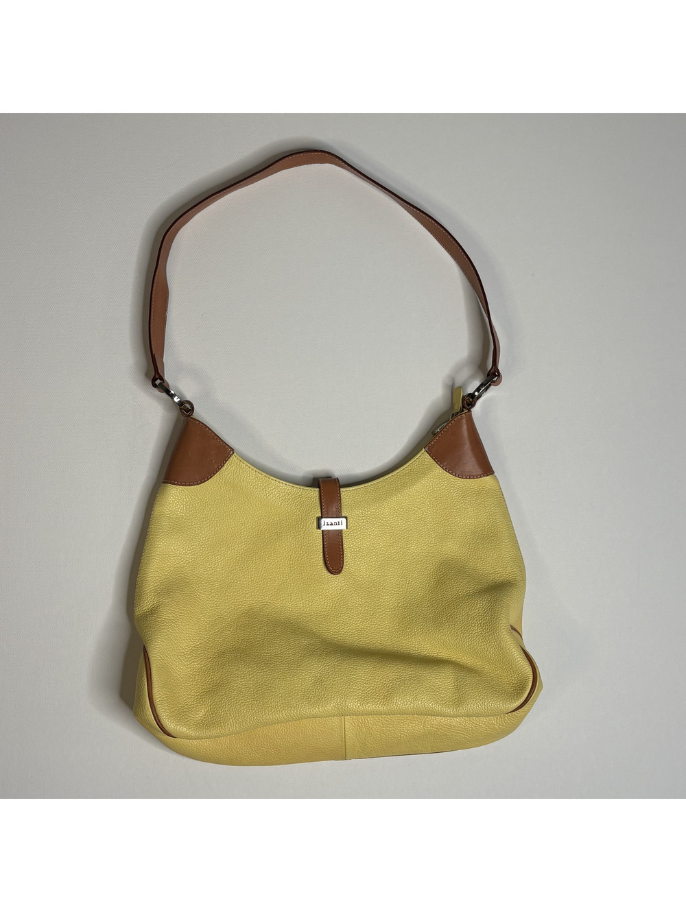 Vintage I Santi Yellow Pebbled Italian Leather Bag